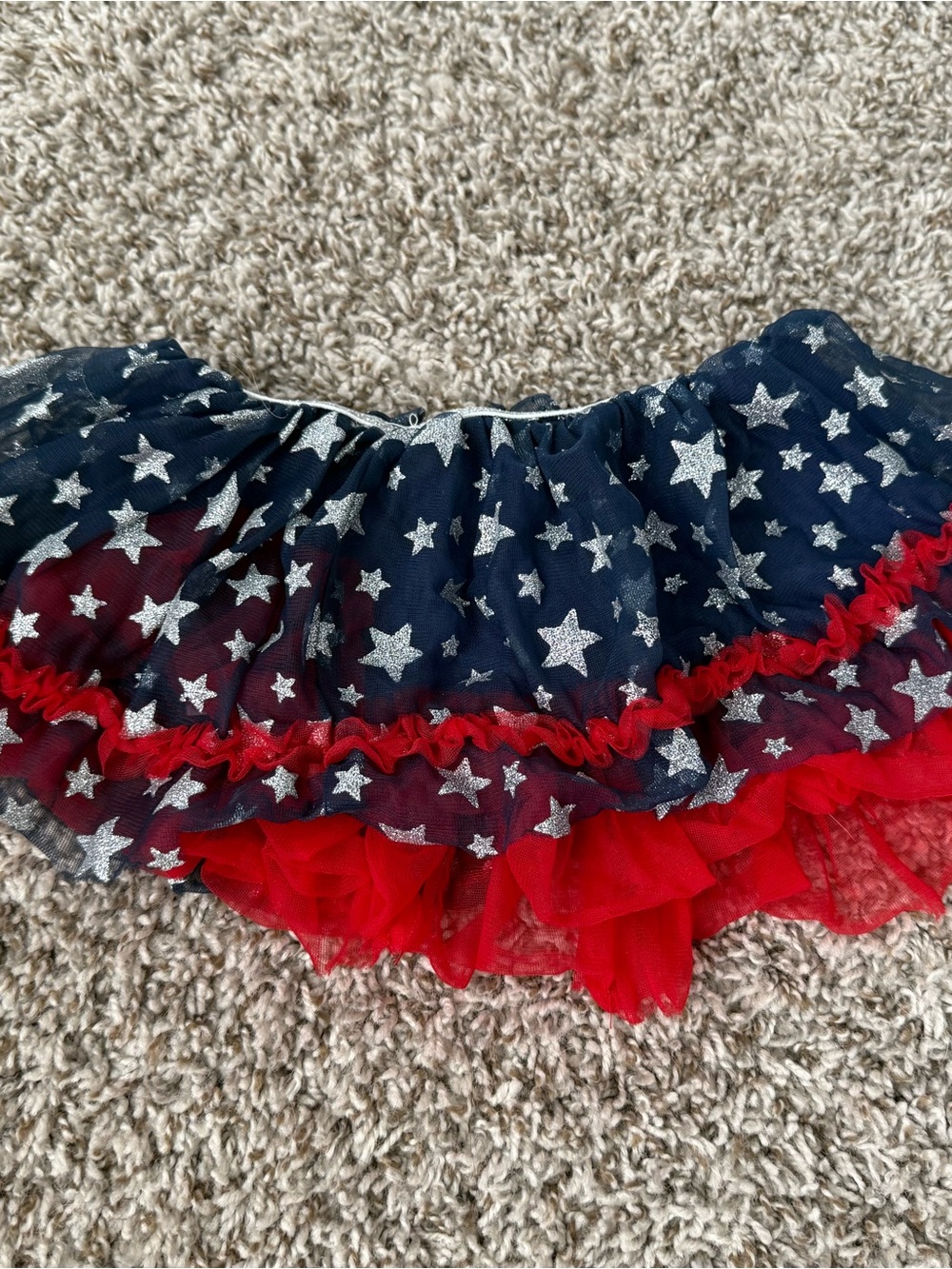 Baby Starters Navy & Red Star Tulle Skirt